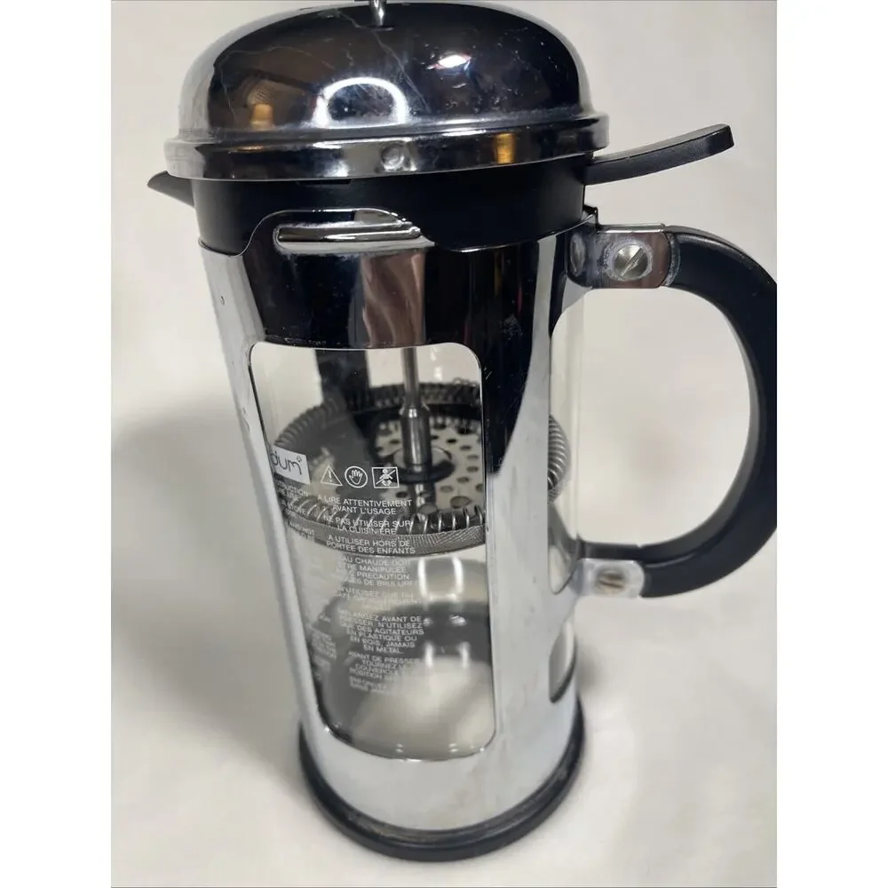 Bodum French Press Coffee Maker 8 Cup / 32 oz Chrome & Glass Nice EUC Classic